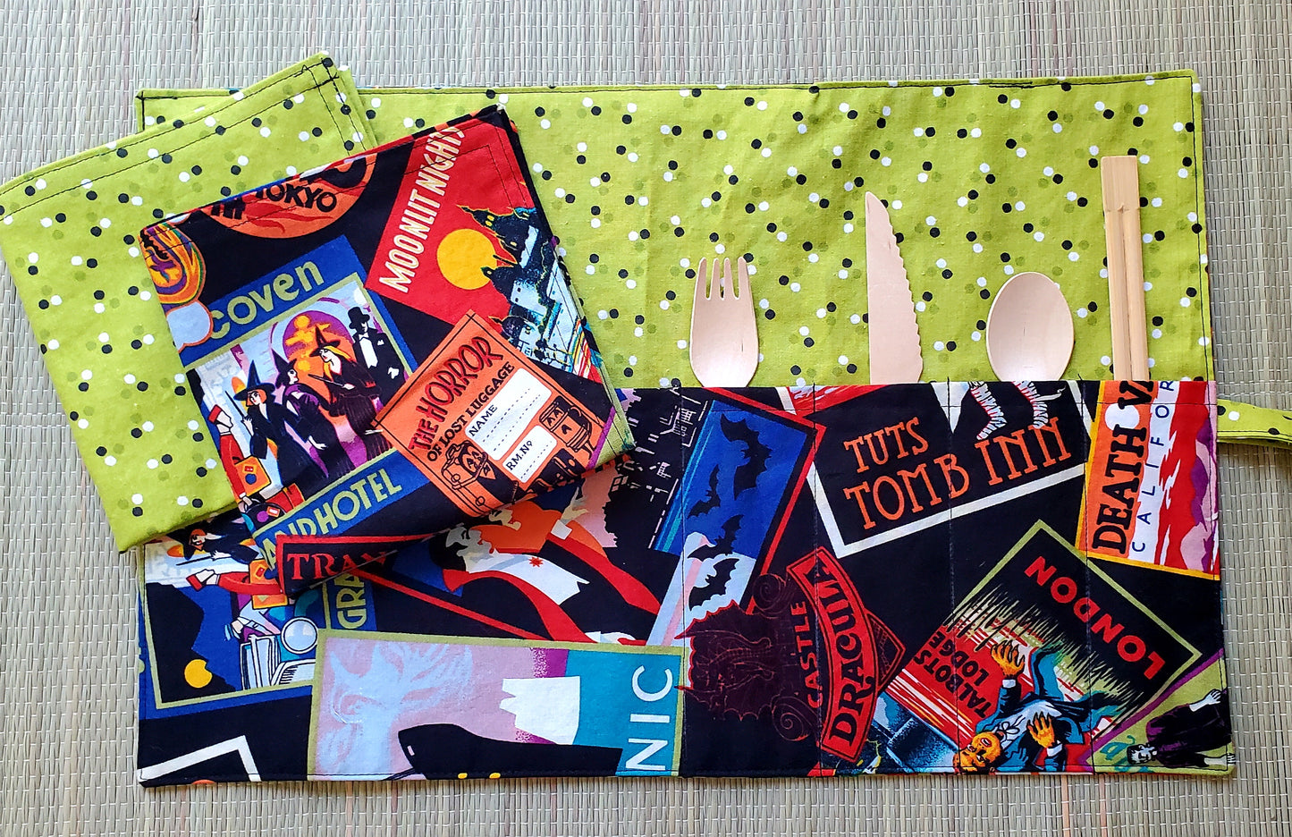 Haunted Destinations Roll Up Placemat Set