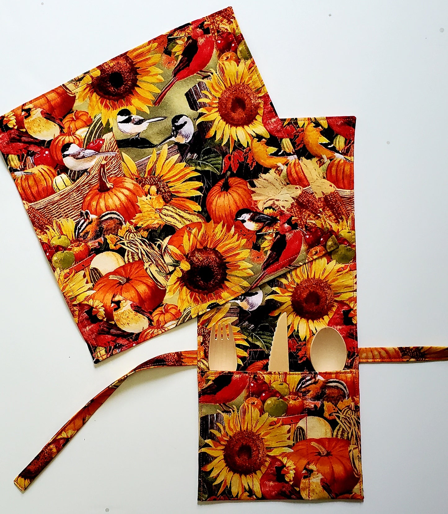 Happy Autumn 3 pocket Flatware Caddy